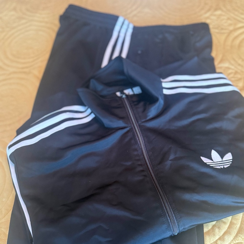 Firebird Adidas Originals Black Tracksuit with White Three-Stripes